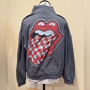 rolling stones quarter zip hoodie size XL